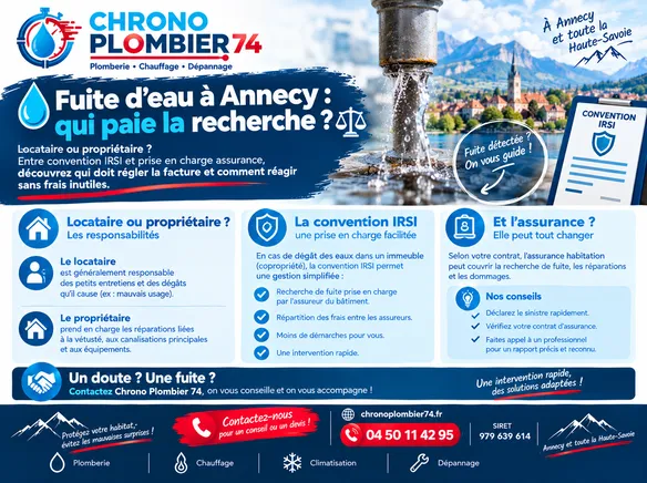 💧 Fuite d'eau à Annecy : Qui paie la recherche de fuite entre locataire et propriétaire ?