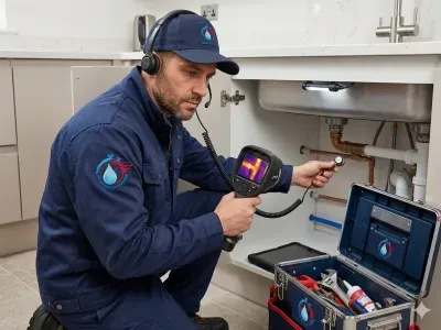  Intervention de recherche de fuite d'eau non destructive avec caméra thermique par un technicien Chrono Plombier 74-01 à Annemasse.